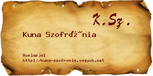 Kuna Szofrónia névjegykártya